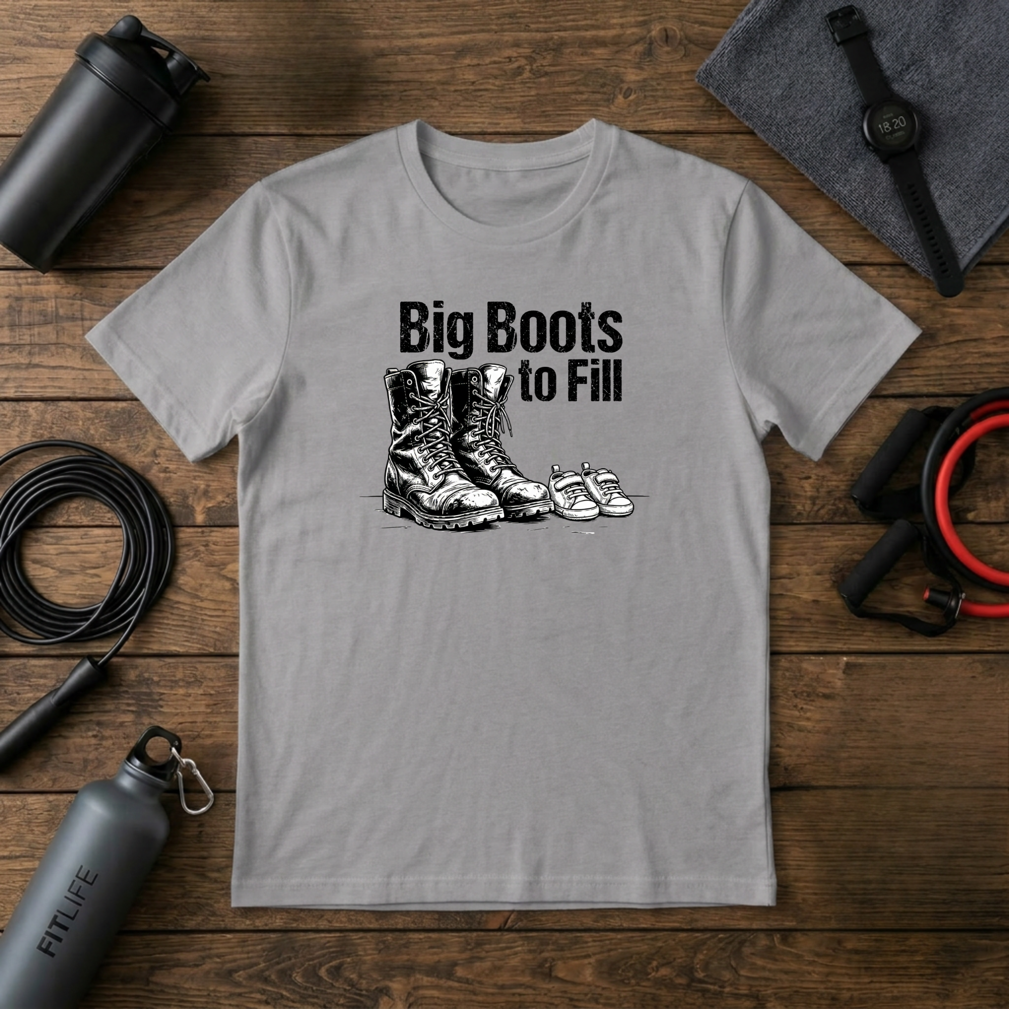 Big Boots to Fill T-Shirt