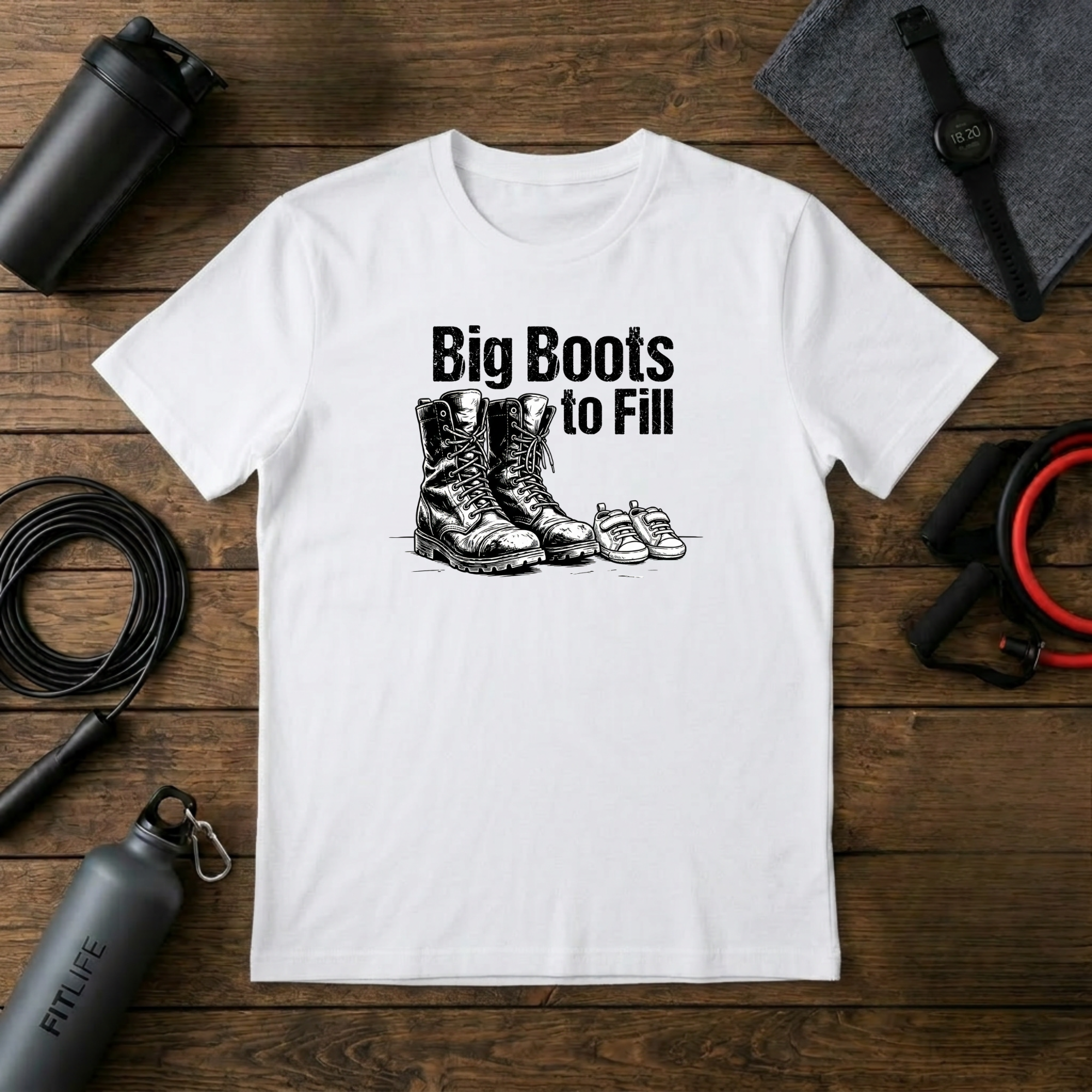 Big Boots to Fill T-Shirt