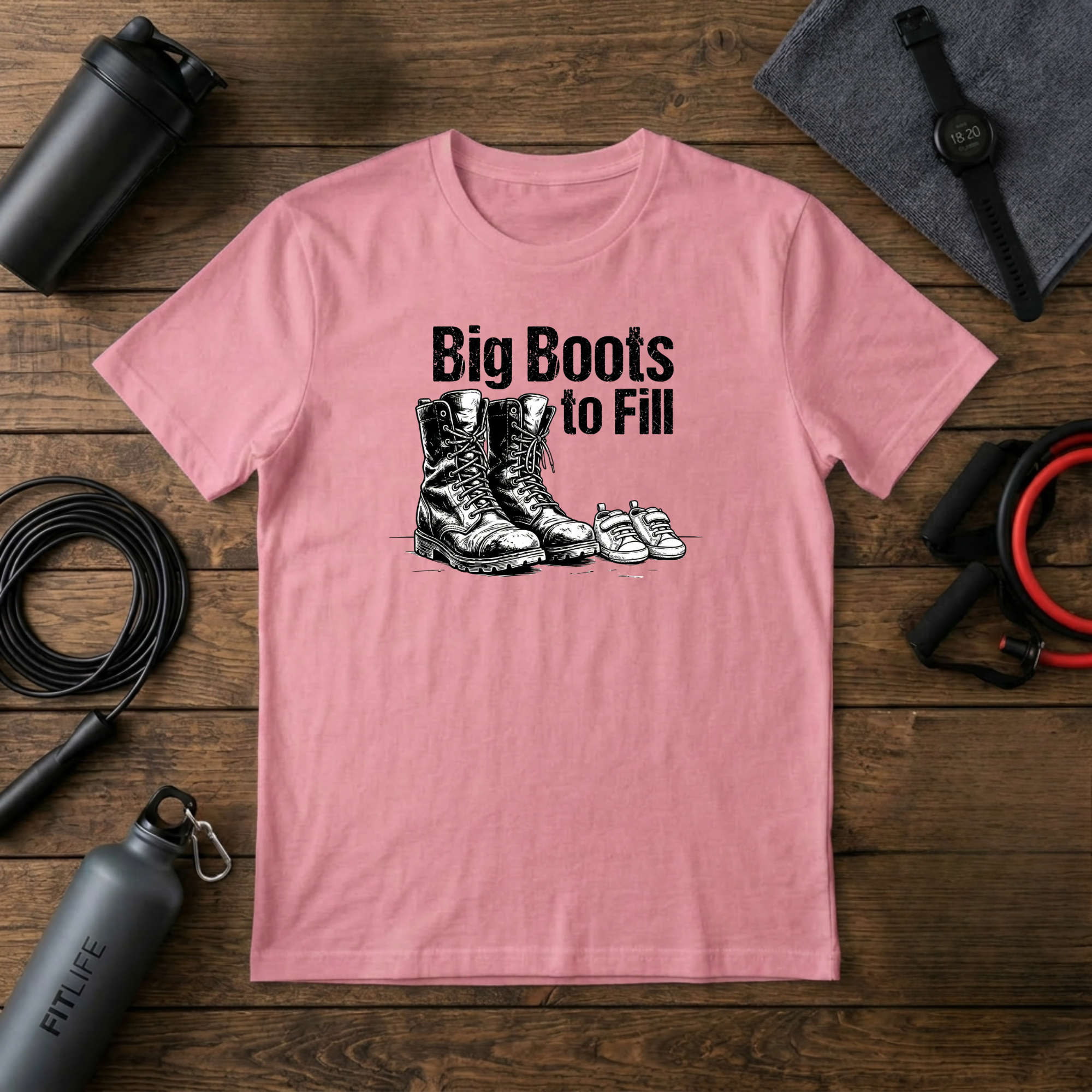 Big Boots to Fill T-Shirt