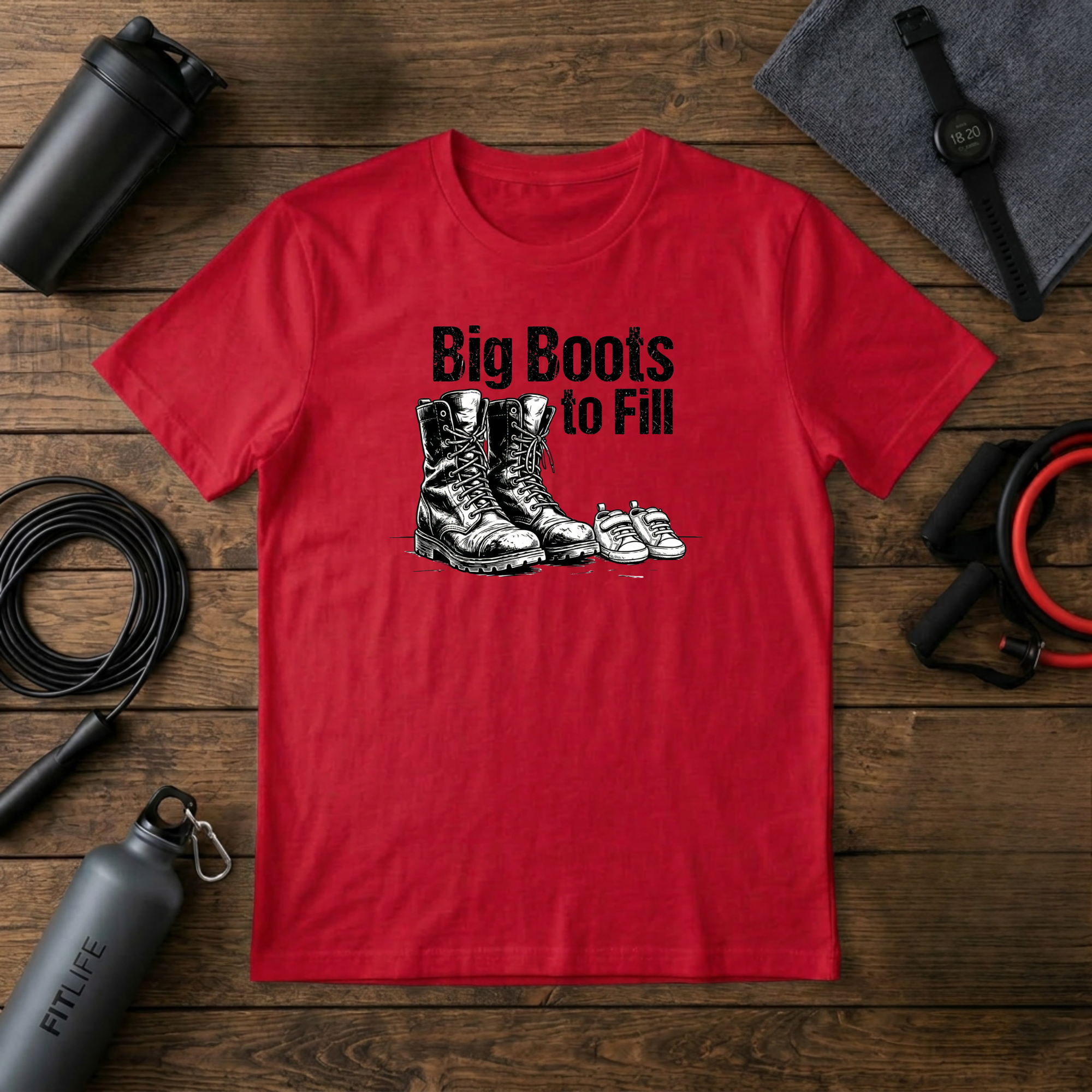Big Boots to Fill T-Shirt