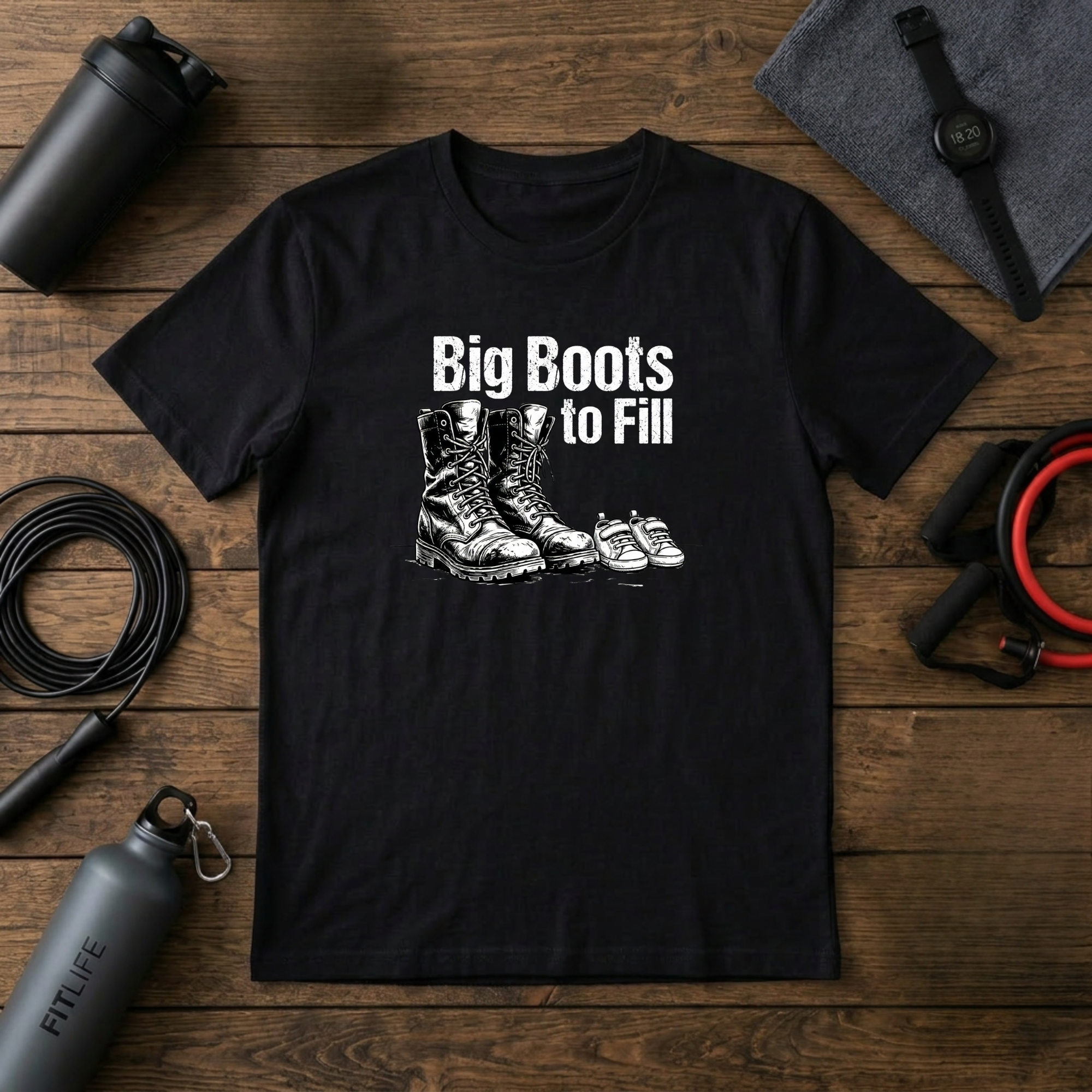 Big Boots to Fill T-Shirt