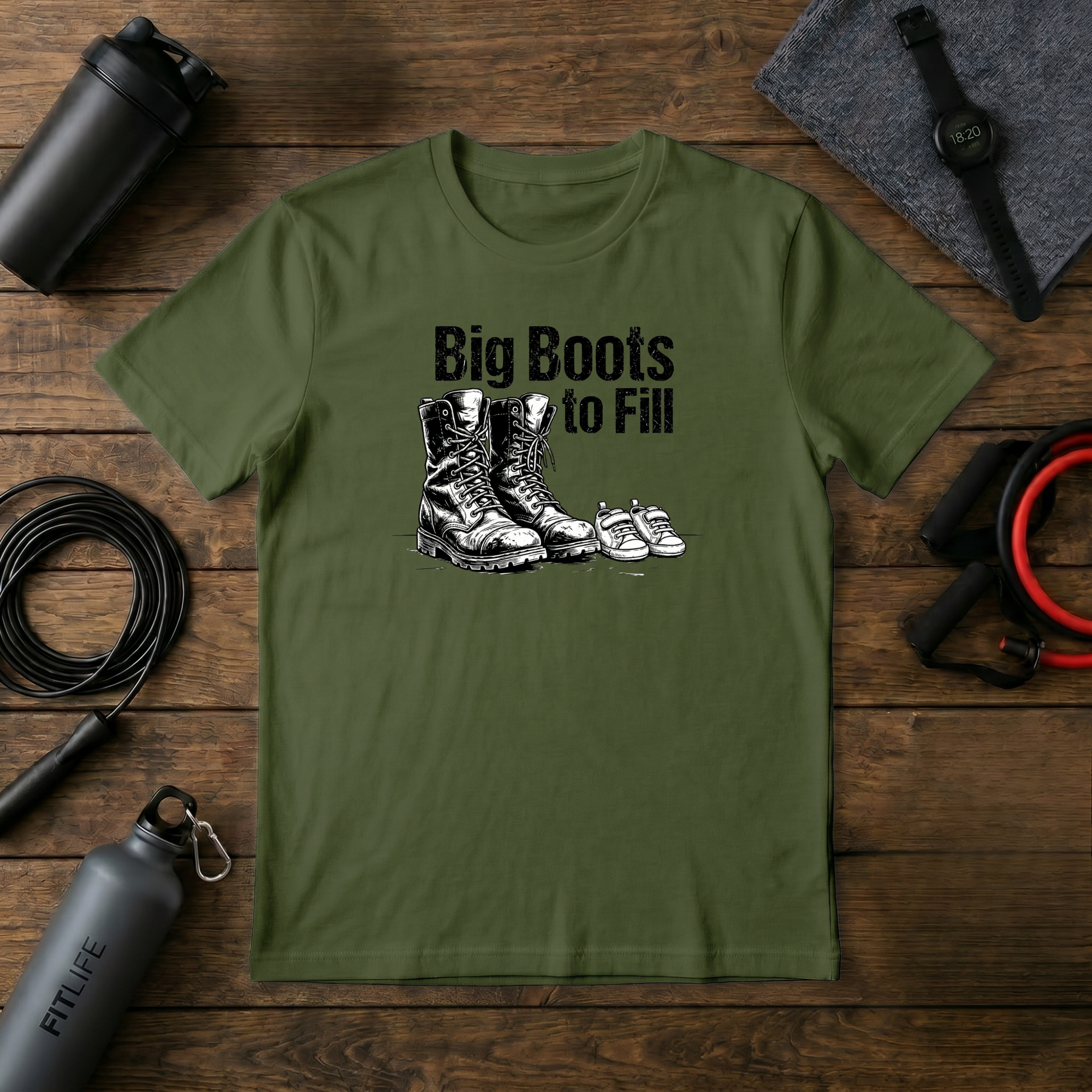 Big Boots to Fill T-Shirt