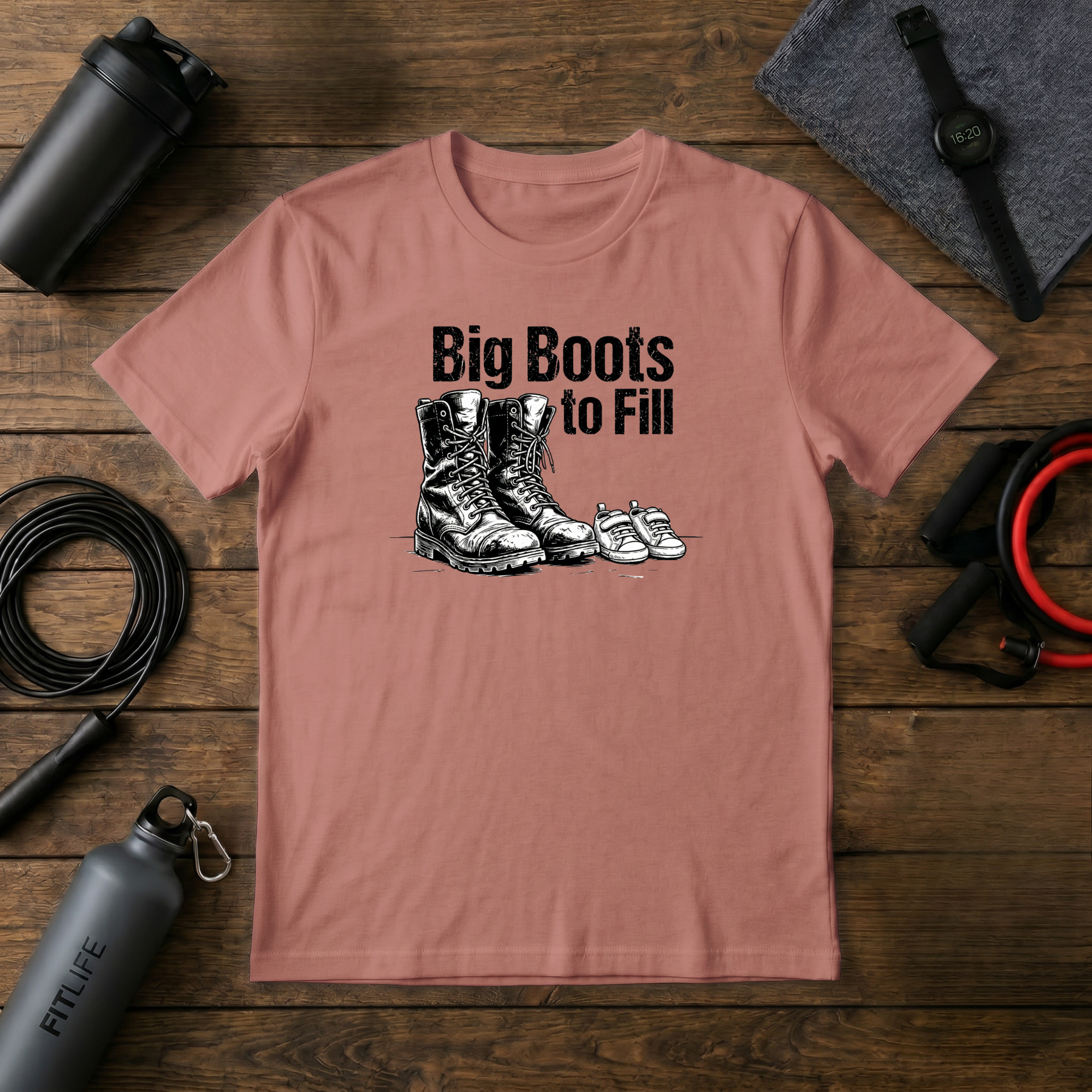 Big Boots to Fill T-Shirt