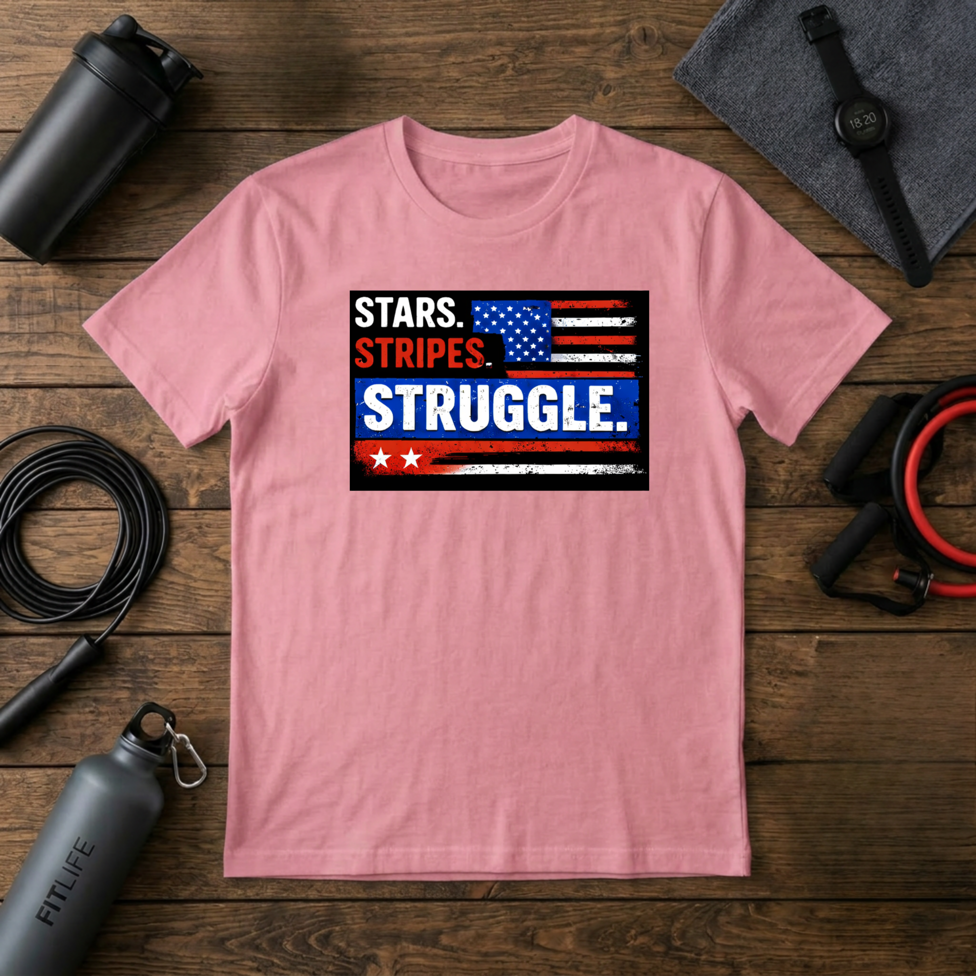 Stars Stripes Struggle (red,white,blue) T-Shirt