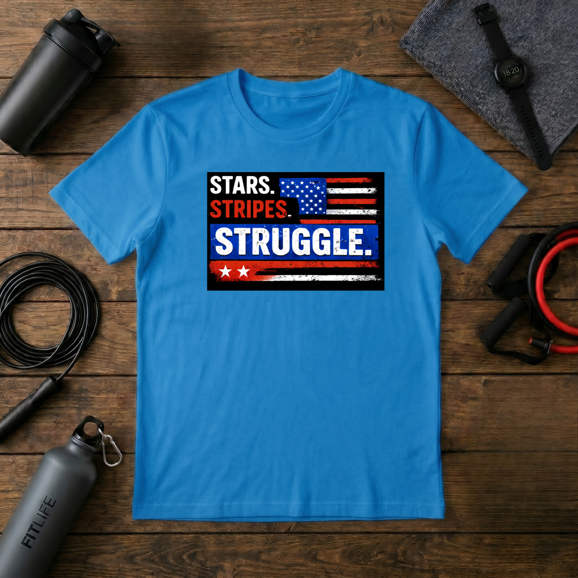 Stars Stripes Struggle (red,white,blue) T-Shirt