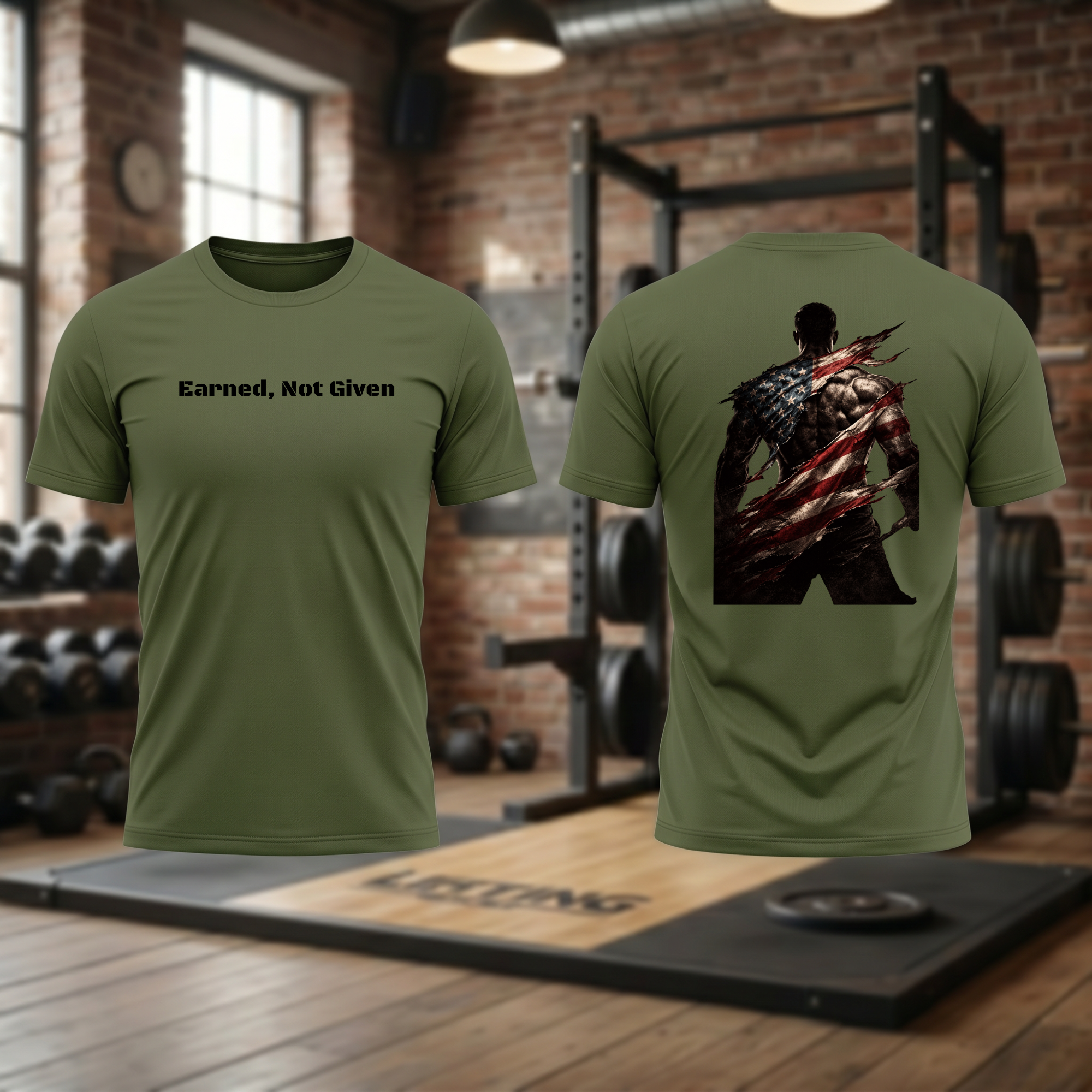 Earned, Not Given Flag T-Shirt